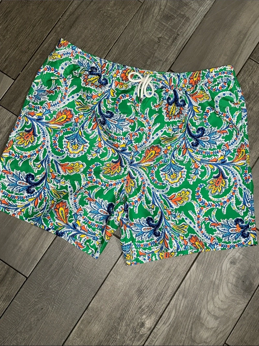 Polo‎ Ralph Lauren Swim Trunk Shorts Green Blue Orange Swimwear Men's 2XLT